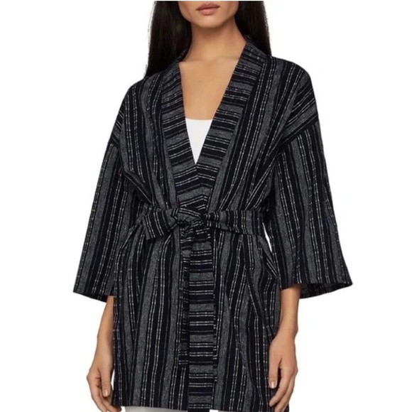 Brand New BCBGMaxAzria Light Stripe Wrap Jacket - Picture 1 of 9
